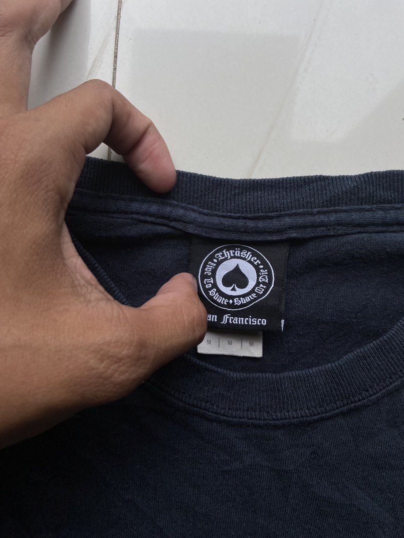 Thrasher Magazine (Category: Tshirts & Polo Shirts ) located in Panabo. Submitted by thrifty.red (Listing ID 1470373305, Image 3). Description: width:19.5 length:27 Medium 9.5/10 color rate no crack .