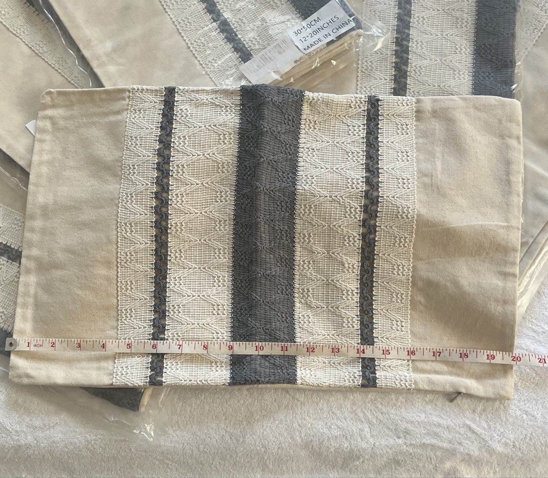 Throw pillow cases (Category: Cushions & Throws) located in Marikina City. Submitted by crewstuff (Listing ID 1470351355, Image 3). Description: Brand new throw pillow cases. 2 pieces per pack at ₱600. Available 5 packs. Measurement 20x12..