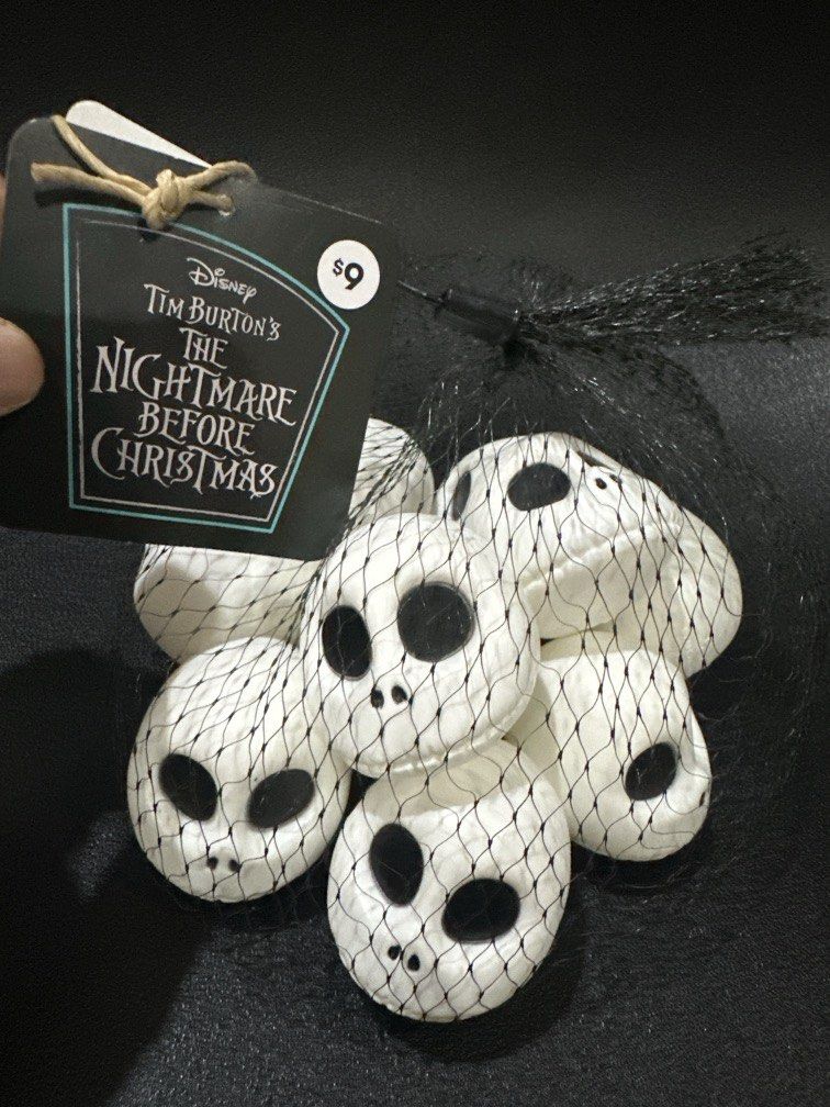 Tim Burton’s The Nightmare Before Christmas (Category: Kids Toys) located in Manila. Submitted by krystalchewey_ (Listing ID 1470455675, Image 1). Description: Bnew Actual Photo Posted 549php Disney 10 pcs skulls included Accent Decor.