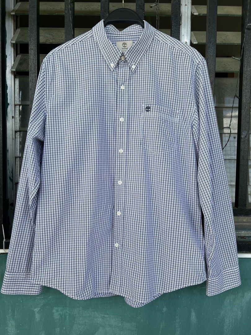 Timberland Gingham Print Button Down Collar/ Shirt (Category: Formal Shirts) located in Cavite. Submitted by slumbermanila (Listing ID 1470395150, Image 1). Description: Timberland Gingham Print Button Down Collar/ Shirt see photos for right measurements in good condition .