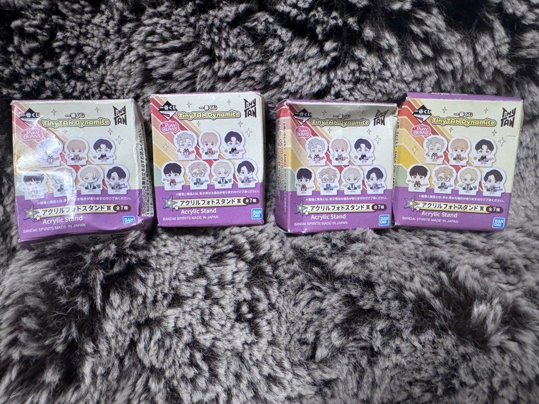 TinyTan Inspired by BTS Acrylic Stand (Category: Luxury Accessories) located in Marikina City. Submitted by luvbags40524 (Listing ID 1470444464, Image 1). Description: Good condition Bandai Spirits Madenin Japan Dm for interested .