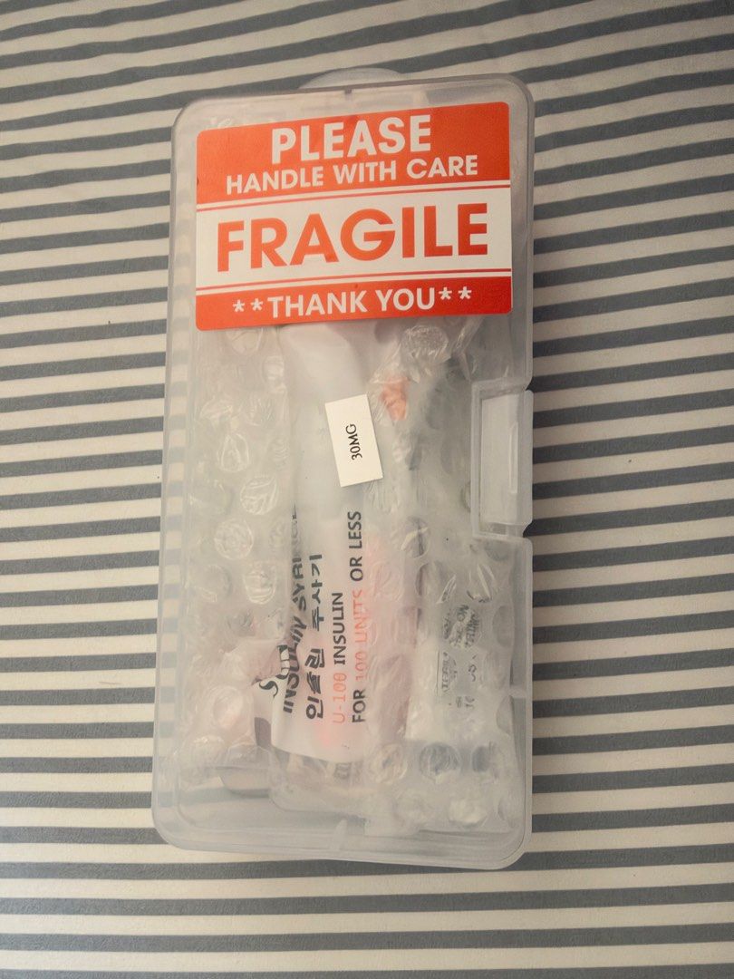 Tirzepatide 30mg Kit (Compounded) (Category: Medical Supplies & Tools) located in Makati City. Submitted by rmgcloset (Listing ID 1470556416, Image 2). Description: Comes with a kit Alcohol swab Syringe Insulin syringes 30mg tirzepatide (mounjaro compounded) Bacteriostatic water.