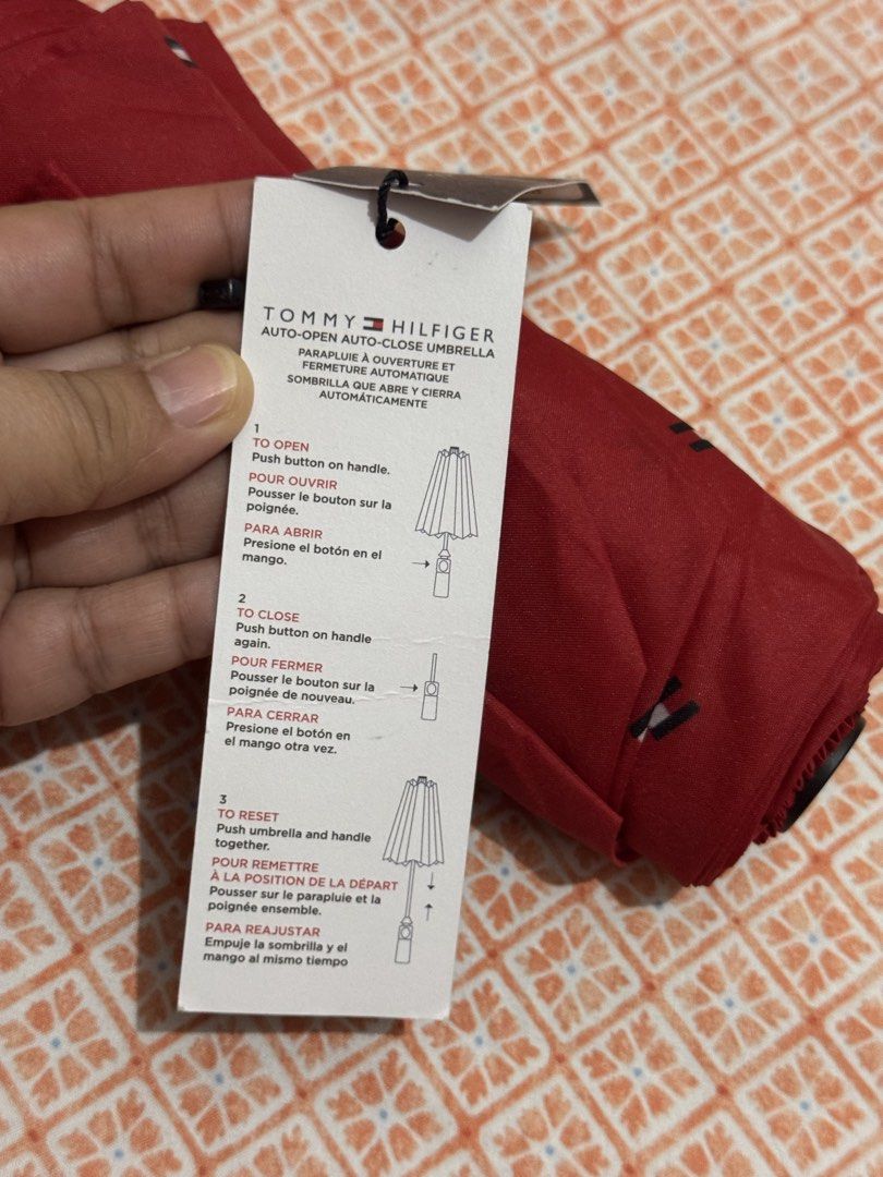 Tommy Hilfiger Automatic Umbrella (Category: Announcements) located in Quezon City. Submitted by branded_jo (Listing ID 1470455702, Image 2). Description: Original Tommy Hilfiger Automatic Umbrella Color Red Brand new Bought in Canada Lalomove Ready.