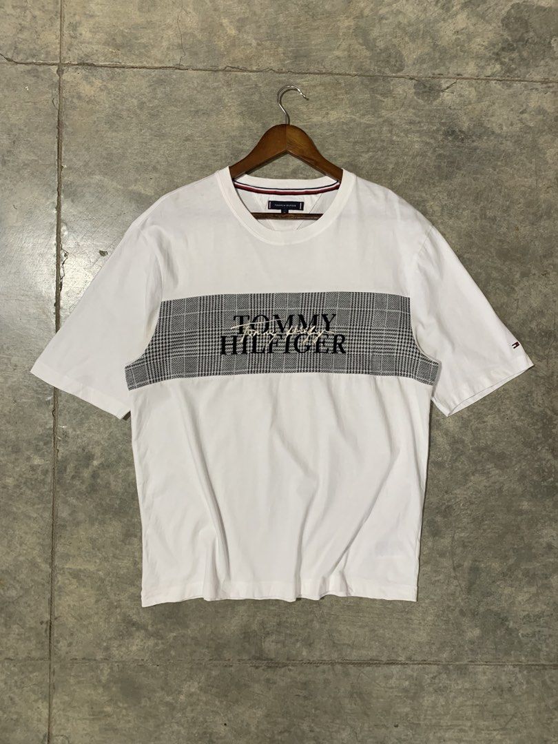 Tommy Hilfiger Needle Punch Check Panel Tee (Category: Tshirts & Polo Shirts ) located in Tibiao. Submitted by notaveragethrift (Listing ID 1470497116, Image 1). Description: Width- 21.5 Length- 28.5 CR- 9.8/10 or better Excellent Condition Need wash No issue.
