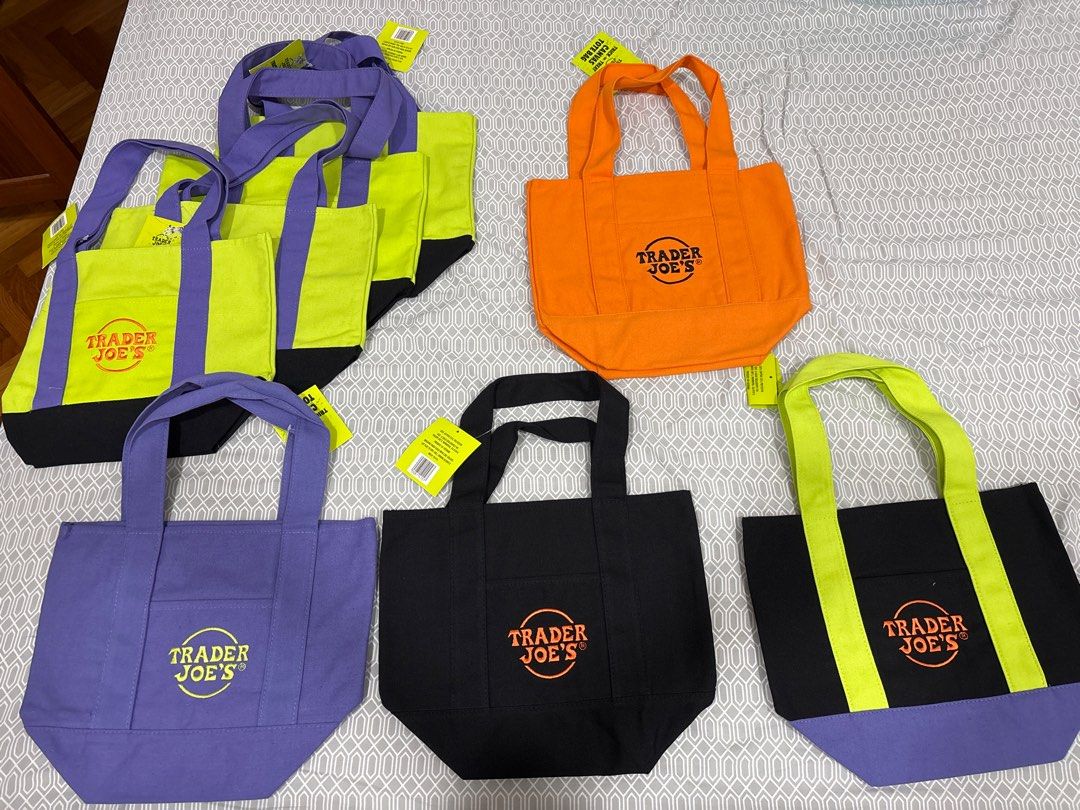 Trader Joe's Canvas Tote Bag Mini Halloween Colors, Women's Fashion ...