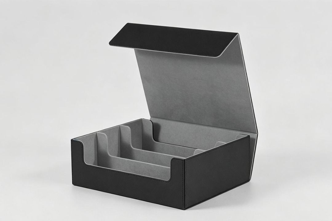 Trading Card Storage Box/Case (1800+ cards) (Category: Trading Cards Accessories) located in Quezon City. Submitted by ken_san (Listing ID 1470557303, Image 1). Description: Unused with box. 2pcs available: 1pc: Php550 2pcs: P450 each Features: Ultra Large Capacity Storage: Holds approximately 1050+ double-sleeved cards, 1800+ single-sleeved cards, or up to 2400+ unsleeved cards, suitable for most trading card game collections. Durable PU Leather