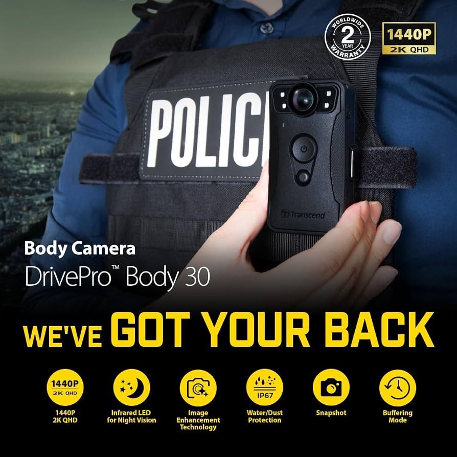 Transcend TS128GDPB30A 128GB, Body Camera, DrivePro Body 30, Wi-Fi ...