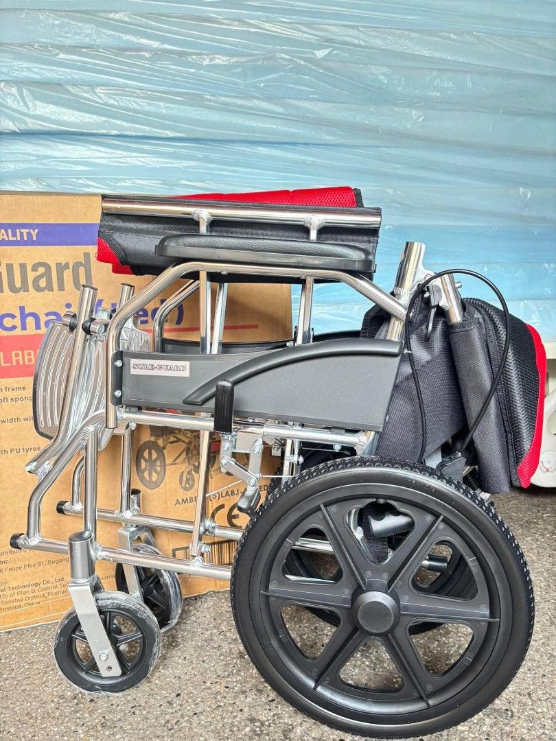 Travel Wheelchair sureguard (Category: Wheelchairs) located in Manila. Submitted by jecelj_295c8a (Listing ID 1470550771, Image 2). Description: Brand New foldable light weight COD or gcash payment same-day delivery via lalamove.