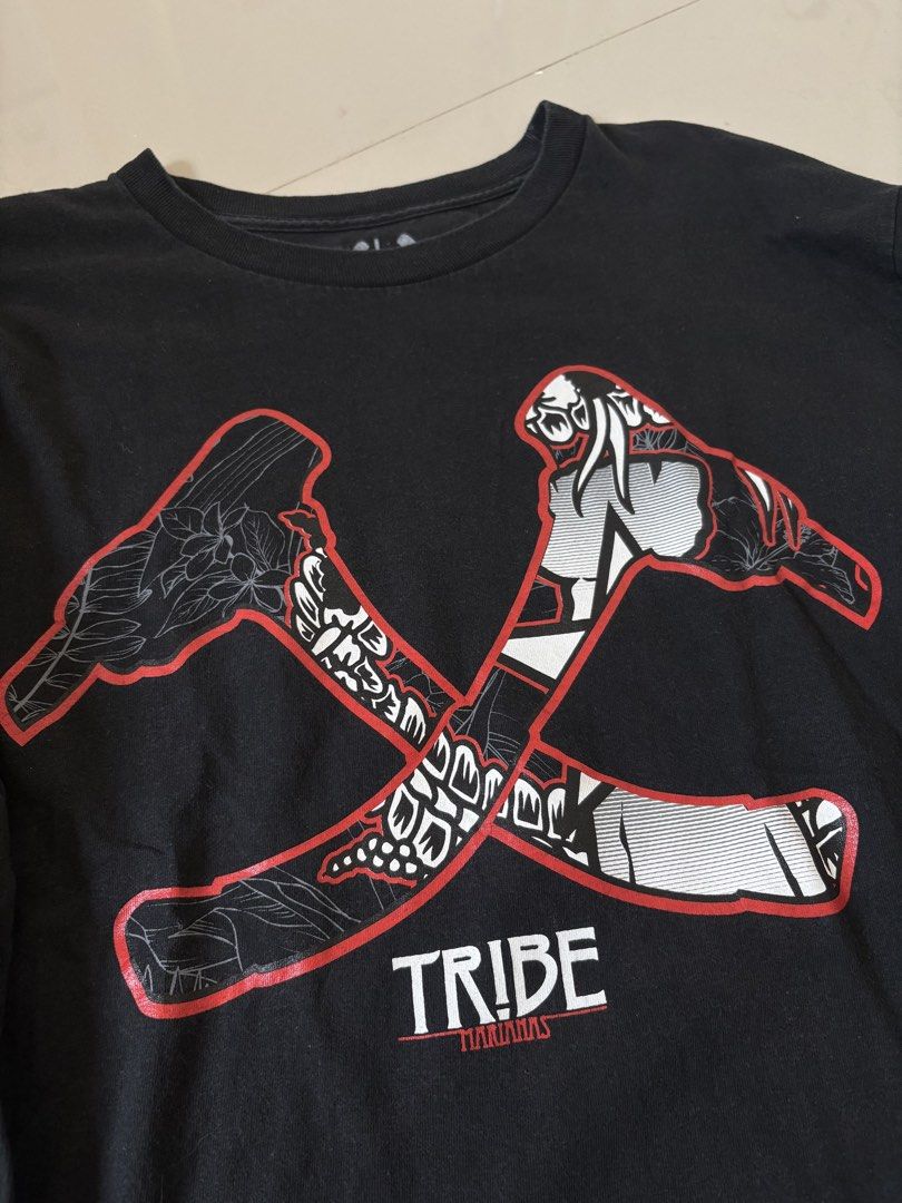 Tribe Marianas Long Sleeve (Category: Tshirts & Polo Shirts ) located in General Santos City (Dadiangas). Submitted by a.rt.eyes (Listing ID 1470401821, Image 3). Description: Tribe Marianas Long Sleeve Size large on tag Dimension width 21 length 28 Excellent condition Color rate 9/10 Original Merch Minimal hairline crack prints only, pls see last pic Located in General Santos City, Mindanao. Shipping fee applies for buyers outside my location. P