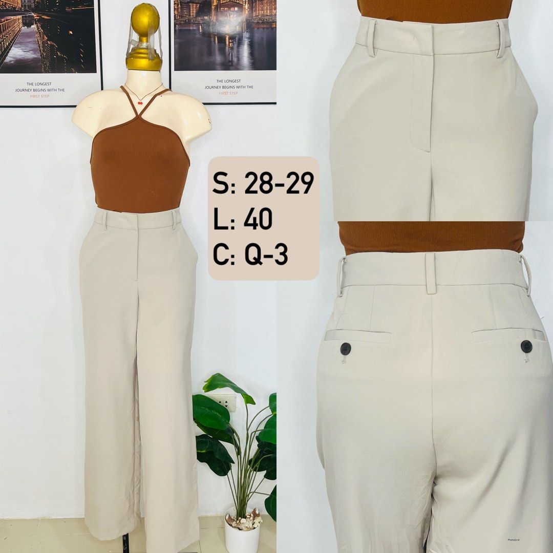 Trouser Pants | S: 28-29 (Category: Jeans) located in Manila. Submitted by bengirlclothing (Listing ID 1470488648, Image 1). Description: - Color: Neutral beige (goes with any outfit) - Size: Waist 28-29, Length 40.