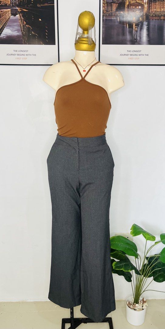 Trousers Pants | Size 27-28 (Category: Jeans) located in Manila. Submitted by bengirlclothing (Listing ID 1470489129, Image 2). Description: - Color: Dark Grey - Waist: 27-28 inches - Length: 38 inches -: Perfect for work or casual outings, easy to pair with any basic top or blouse .