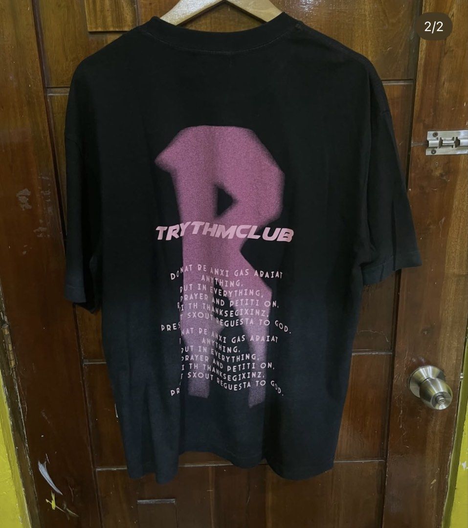 Trythmclub Shirt (Category: Tshirts & Polo Shirts ) located in Marikina City. Submitted by greatfindsmnlph (Listing ID 1470428712, Image 2). Description: Trythmclub Acid Washed Shirt Price: 200 Size: Large Width: 23 Length: 30 Color: Black Color Rate: 10/10 Condition: 10/10 almost new Very nice in actual.