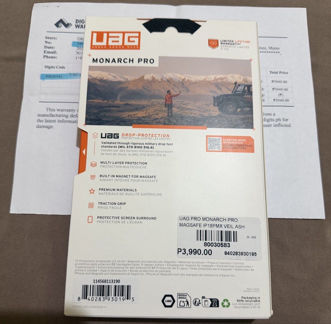 Uag case 17PM / 18PM (Category: Cases & Covers) located in Taguig. Submitted by nakiash (Listing ID 1470394722, Image 2). Description: 📱 FOR SALE: BRAND NEW ORIGINAL UAG CASE 18PM/ 17PM 💰 Original Price: ₱3,940 with official receipt (NEGO for sure buyer) 🔥 Selling Price: ₱3,500 ONLY! ✅ 100% Original UAG Case 📦 Brand new — just delivered today! 🛒 Purchased from Digital Walker’s official TikTok shop. 😭 Unfortunately, I received a different co