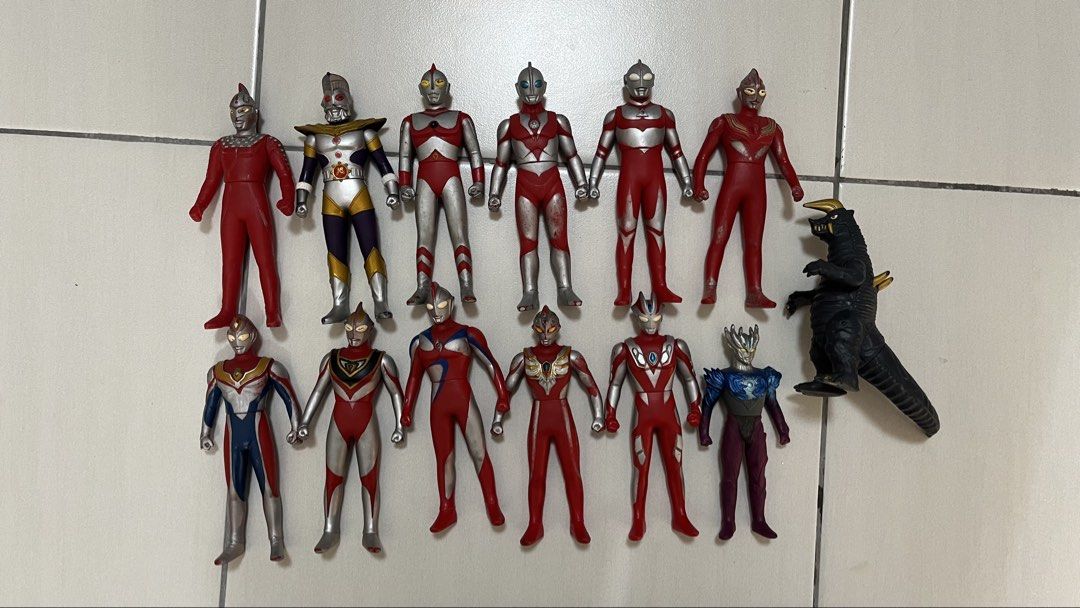 Ultraman Sofubi (Category: Figurines & Statues) located in Kuala Lumpur. Submitted by boredterran (Listing ID 1470464193, Image 1). Description: a collection of old ultraman sofubi figurines that are no longer played with. all are 16cm/6inch except Ultraman Saga and Black King are the spark dolls (14cm) condition is different for each one. DM for individual pics. only cosmetic damages from children playing. prices listed below are PER one item. c