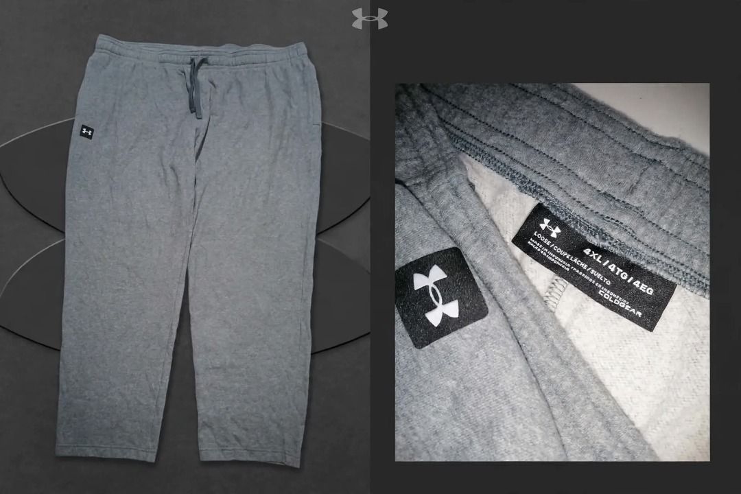 Under Armour Grey Sweatpants 4XL (Category: Joggers) located in Manila. Submitted by g00dcatch (Listing ID 1470501440, Image 1). Description: - Brand: Under Armour - Color: Grey - Size: 4XL / 4TG / 4EG - Material: Soft cotton blend interior for maximum comfort - Waist: Adjustable drawstring - Details: Small Under Armour logo patch on the right thigh - Ideal for: Casual wear, lounging, or workouts.