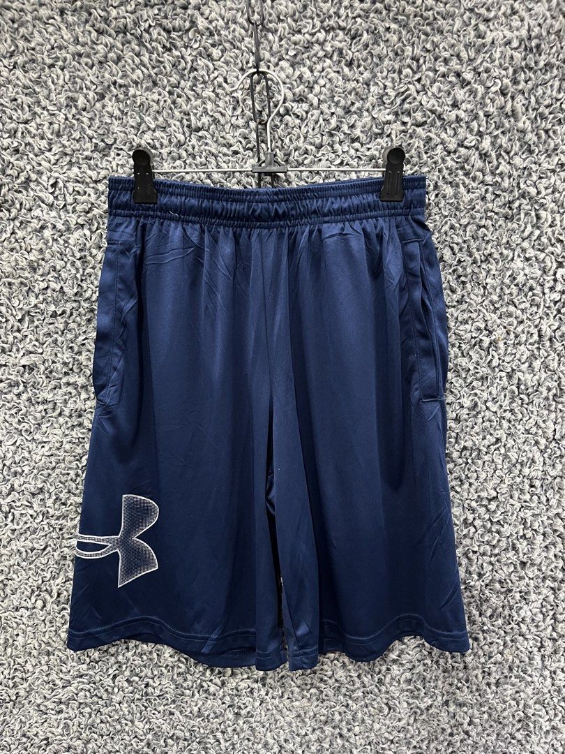 Under Armour Men's Tech Graphic Shorts | Size S/M (Category: Shorts) located in General Trias. Submitted by zrchustle.604 (Listing ID 1470499440, Image 2). Description: Under Armour Men's Tech Graphic Shorts in the "Academy / Steel" navy blue colorway (Style #: 1306443-409). Key Features & Specifications • Fabric: Loose, light, ultra-soft UA Tech™ fabric that provides a natural feel. • Performance: Moisture-wicking technology that absorbs sweat a