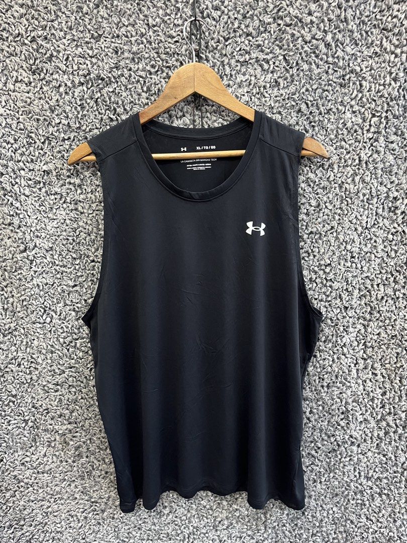 Under Armour Men's Tech Tank Top. | Size XL (Category: Tshirts & Polo Shirts ) located in General Trias. Submitted by zrchustle.604 (Listing ID 1470501734, Image 1). Description: Under Armour Men's Tech Tank Top. It features lightweight, quick-drying UA Tech™ fabric designed for training and workout comfort, styled with a classic crew neck and the signature logo on the left chest..