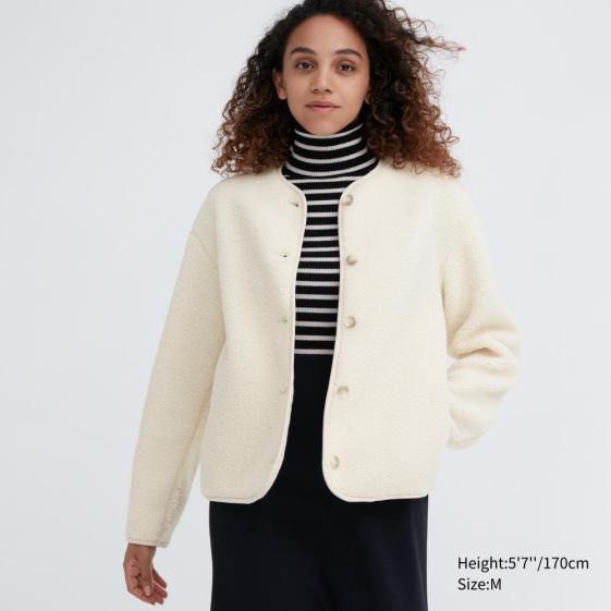 UNIQLO Off white Jacket (Category: Coats, Jackets and Outerwear) located in Puerto Princesa. Submitted by finewearco (Listing ID 1470380195, Image 2). Description: Size on tag : S fits up to M Armpit laid flat : 19 inches Length : 21 inches 📌 Fixed Price ❕1 DAY RESERVATION ONLY PAYMENT: ✅Gcash ✅BPI SHIPPING OPTIONS: ✅ starts at 80 J&T Thanks.