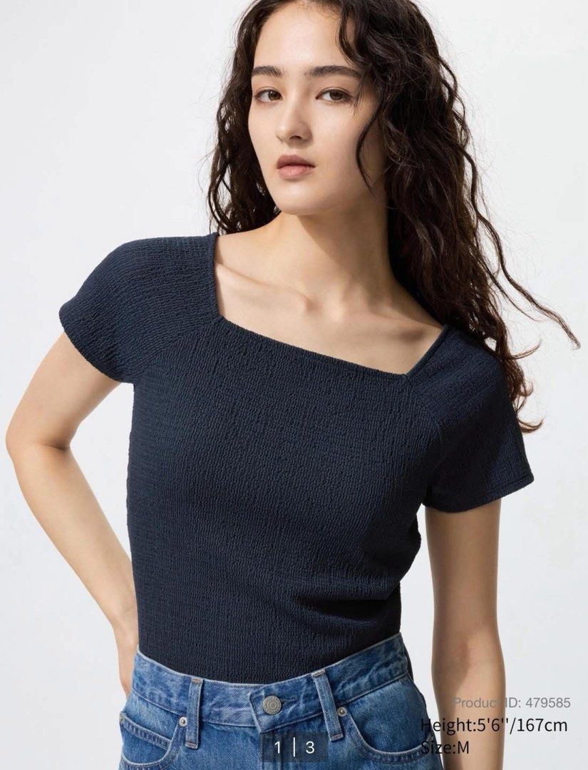 UNIQLO textured top (Category: Blouses) located in San Jose del Monte. Submitted by mamiracky (Listing ID 1470475717, Image 1). Description: .