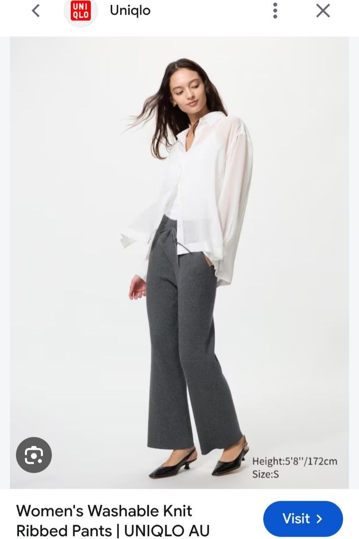 UNIQLO Washable Knit Ribbed Pants (Category: Other Bottoms) located in Basista. Submitted by purpleens_shop (Listing ID 1470435529, Image 1). Description: .
