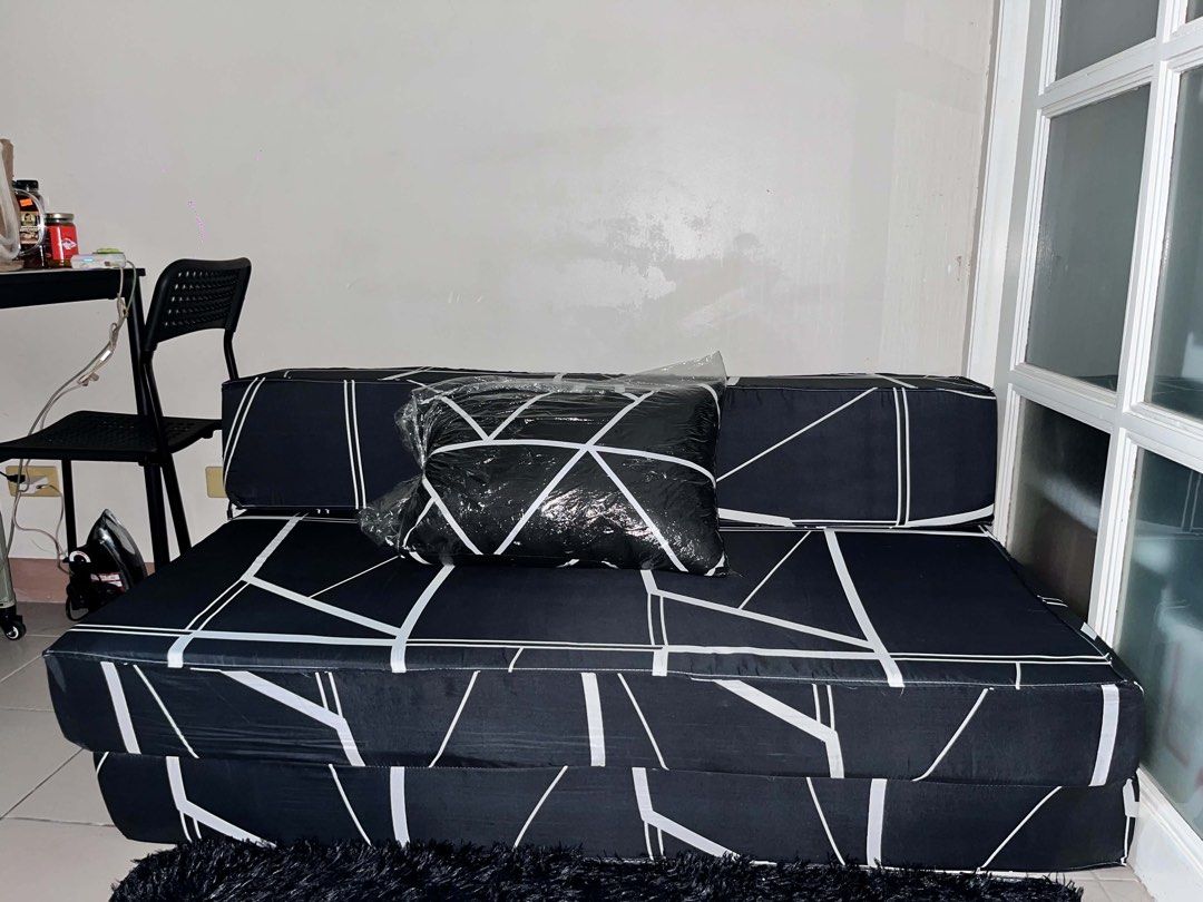 URATEX FAMILY SIZE SOFA BED (Category: Sofas) located in Manila. Submitted by cyyyy412 (Listing ID 1470353687, Image 1). Description: 2 weeks used. Good as new!! Size: 54 x 75 6 inches kapal ng foam Free 1 pillow Rfs: moving out.