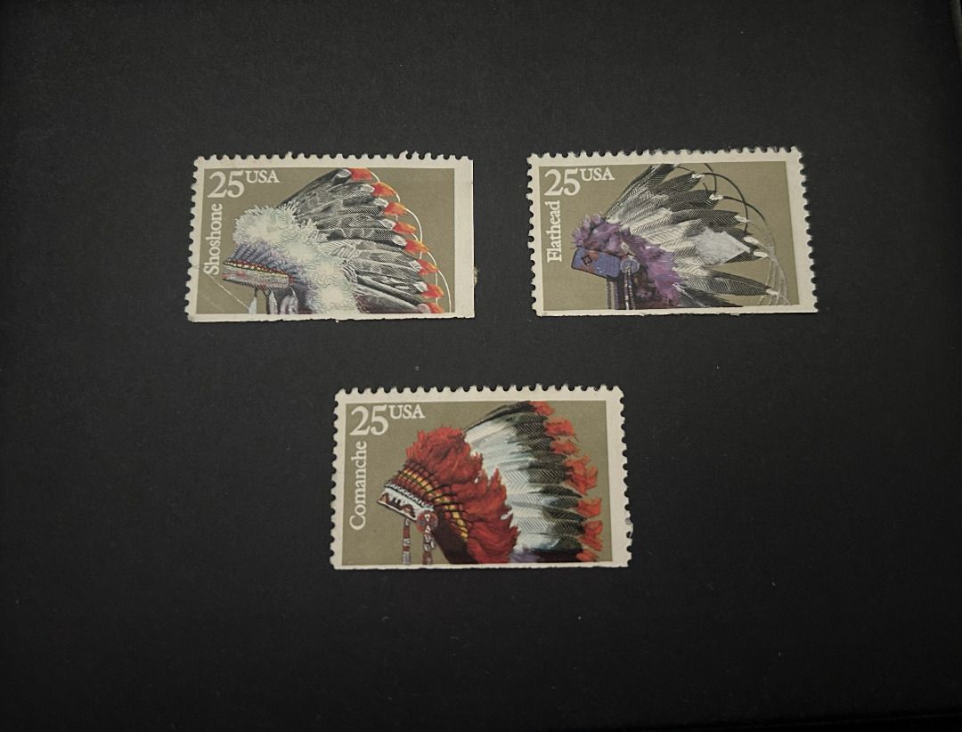 USA Stamps : Native Americans x 3 pcs (used) (Category: Stamps & Prints) located in Binan City. Submitted by impulsebuyer12 (Listing ID 1470451670, Image 1). Description: .