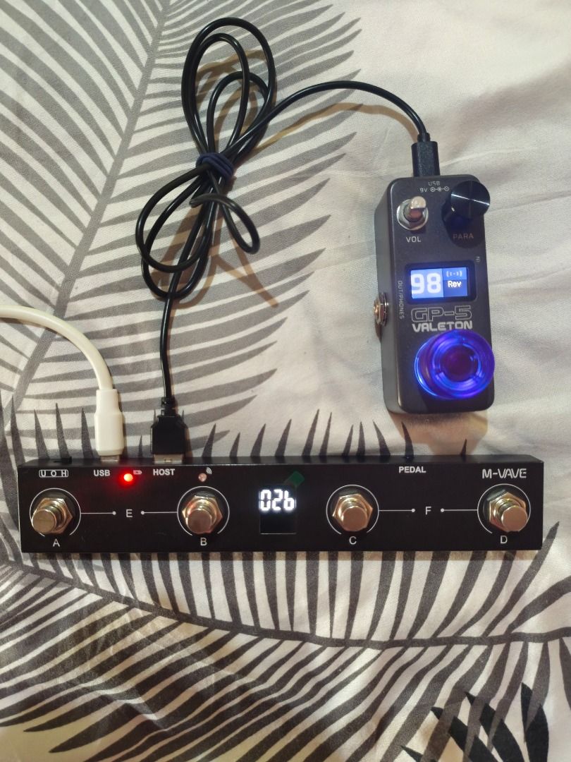 Valeton GP-5 with Mvave Chocolate Controller (Category: Musical Instruments) located in Cabanatuan. Submitted by lskakarot (Listing ID 1470396916, Image 1). Description: - Includes Valeton GP-5 compact multi-effects processor and Mvave Chocolate MIDI controller - Perfect bundle for a portable, space-saving guitar rig - Features clear digital displays and sturdy footswitches for easy patch switching - Plug-and-play setup ideal for both beginners a