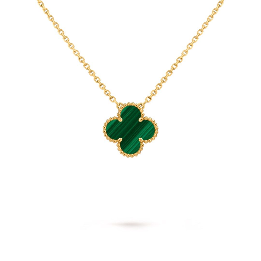 Van Cleef & Arpels Vintage Alhambra Necklace (Category: Necklaces) located in Taguig. Submitted by mainsourceph (Listing ID 1470495918, Image 1). Description: Authentic VCA Necklace Malachite in Yellow Gold Box, Paperbag and certificate. Missing Receipt.