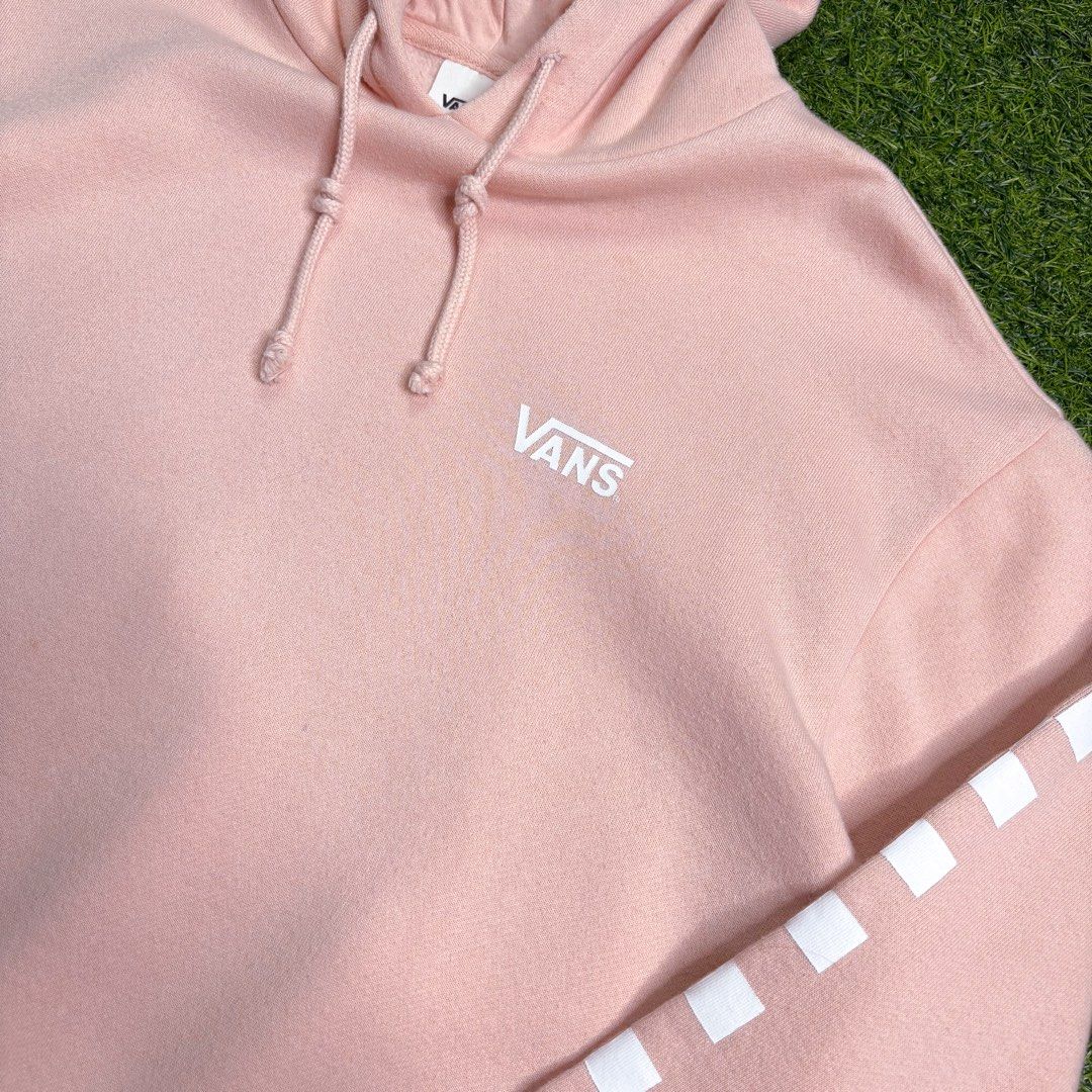Vans | Hoodie. (Category: Coats, Jackets and Outerwear) located in Manila. Submitted by bypiecesandstories (Listing ID 1470510632, Image 3). Description: Vans | Hoodie. 749 PHP 🧡 Perfect Condition Boxy Fit Can Fit — Small to Large Dimensions — W 23" L 23" A soft pale pink hoodie from Vans for a relaxed, laid-back look. Pair it with denim, shorts, or loose-fitting pants for an easy casual outfit. A great addition to your hoodie rotation. • REMIND