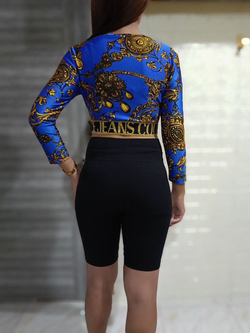 Versace Couture Baroque Crop Top (Category: Luxury Apparel) located in Manila. Submitted by archie_doroy (Listing ID 1470505975, Image 2). Description: Authentic/Legit 💯 Versace Couture Baroque Crop Top Size 38 on tag or Medium Fit Medium to Large Super Stretch 10/10 As new condition 💯 No any flaws 💯 market price 9300 selling 950 Freeship only.