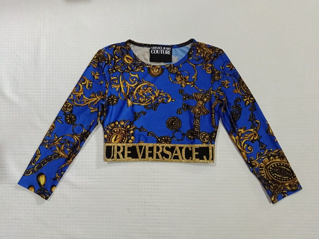 Versace Couture Baroque Crop Top (Category: Luxury Apparel) located in Manila. Submitted by archie_doroy (Listing ID 1470505975, Image 3). Description: Authentic/Legit 💯 Versace Couture Baroque Crop Top Size 38 on tag or Medium Fit Medium to Large Super Stretch 10/10 As new condition 💯 No any flaws 💯 market price 9300 selling 950 Freeship only.