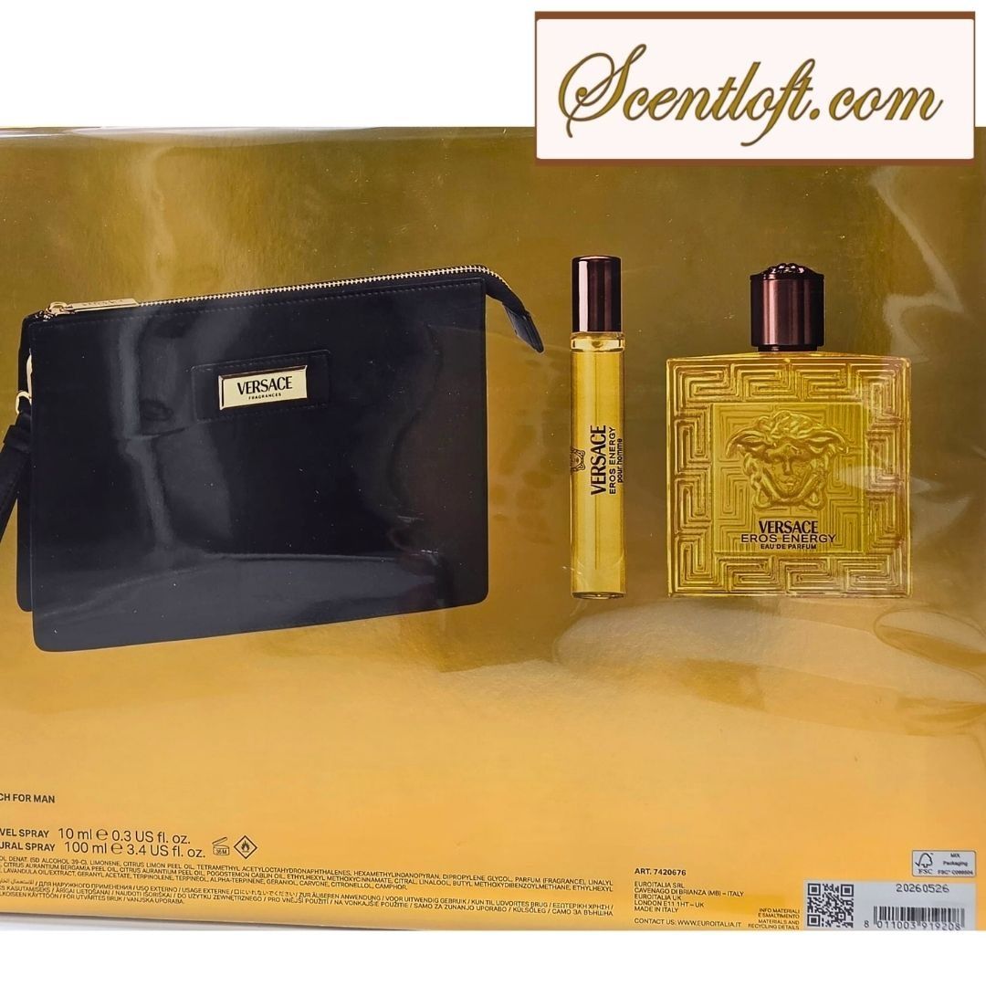 VERSACE Eros Energy Pour Homme EDP Gift Set: 100ml + 10ml + Versace ...