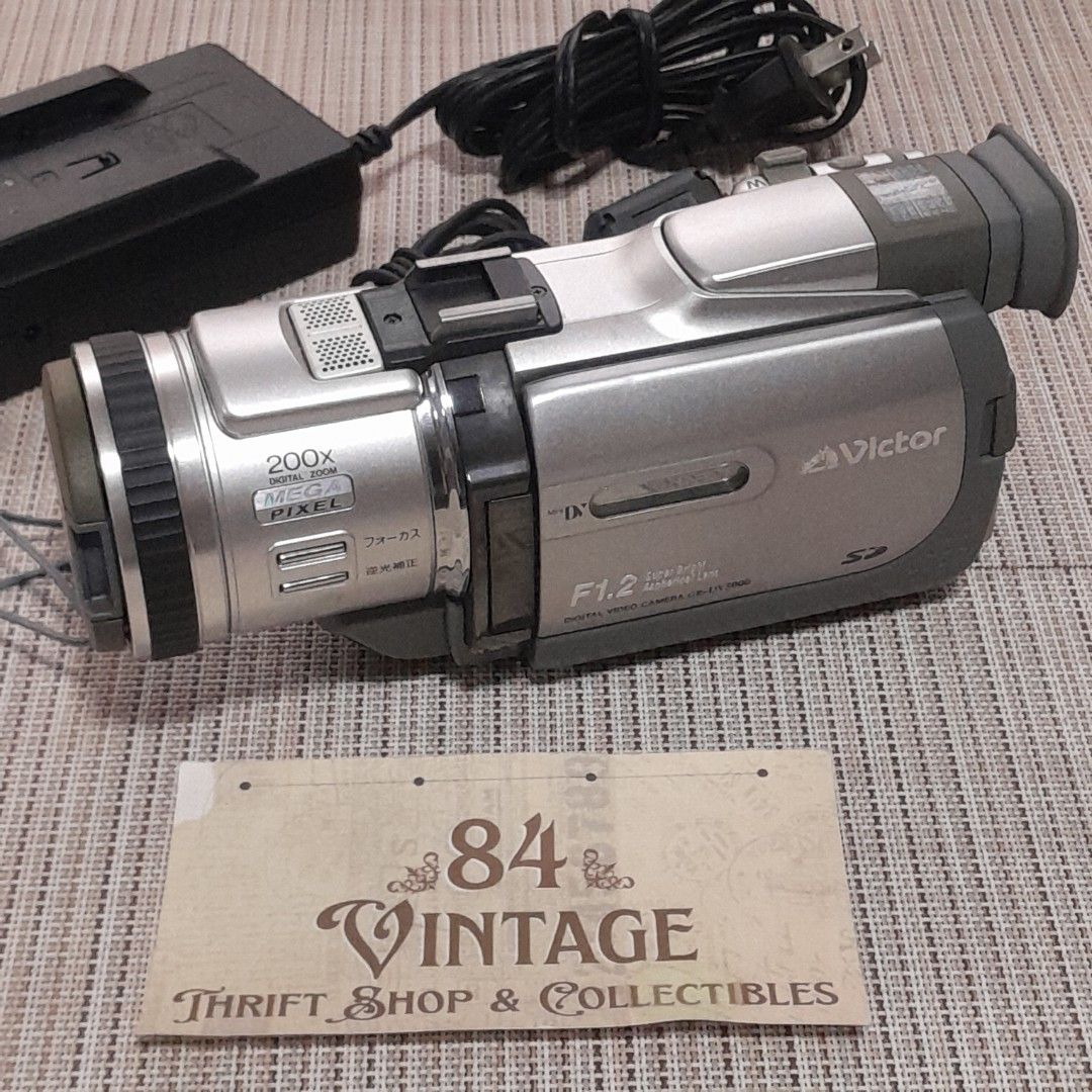 Victor F1.2 Digital Video Camera (Category: Vintage Collectibles) located in Las Pinas. Submitted by 84vintage (Listing ID 1470401308, Image 2). Description: MiniDV 200x Digital Zoom Mega Pixel Super Bright Aspherical Lens 10x f/3.8 ~38mm Lens maid in Japan Actual photos posted. Please examine them carefully as they are part of the description. --📌 MUST READ Before Dealing with us 📌-- ⚠️Price is posted. No lowballs please. ⚠️Vintage items are o