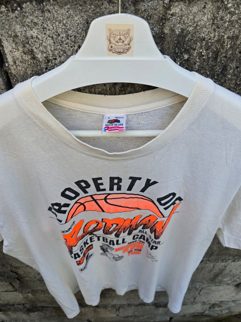 Vintage 90s Dennis Rodman (Category: Tshirts & Polo Shirts ) located in Mabalacat. Submitted by chowdervtg (Listing ID 1470495004, Image 2). Description: 🏀 VINTAGE DENNIS RODMAN — THE WORM A tribute to one of the most iconic defenders in NBA history. Property of Dennis Rodman 1989–90 All-Star Basketball Camp Detroit Pistons #10 Featuring the legendary Worm in his prime-era Pistons days, with bold orange graphics, basketball camp details, and the