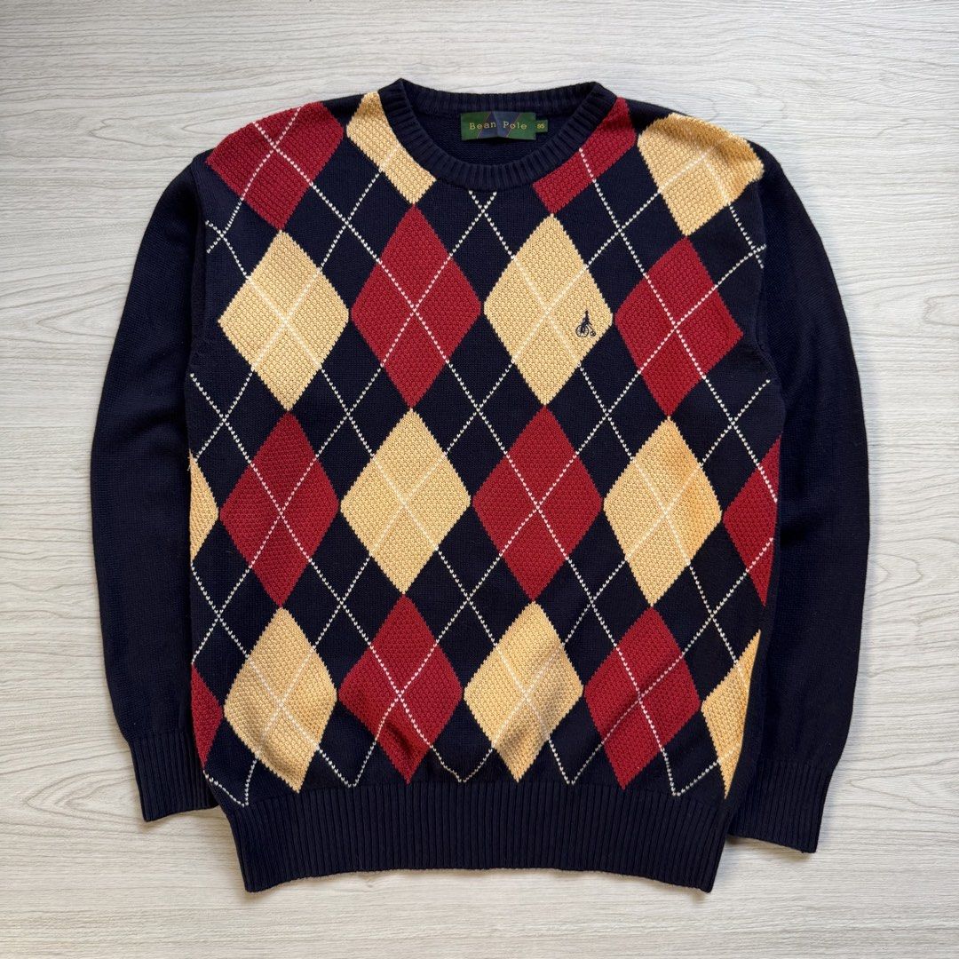 Vintage Bean Pole Argyle Knit Sweater (Category: Coats, Jackets and Outerwear) located in Zamboanga. Submitted by rustic.rev (Listing ID 1470503610, Image 1). Description: Vintage Bean Pole Argyle Knit Sweater In excellent condition Tagged: 95 Actual Measurements: Pit to pit: 21.5” Length: 27” Shoulders: 20.5” Sleeves length: 24”.