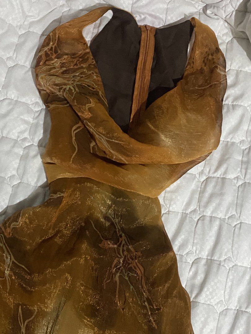 Vintage Brownish Drape front bodycon mini dress (Category: Dresses) located in Manila. Submitted by dear_soleil (Listing ID 1470359502, Image 2). Description: size xs-s.