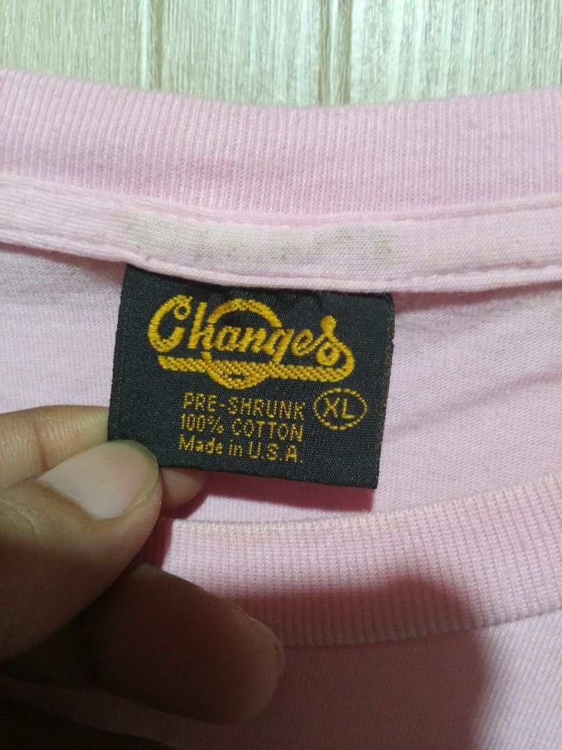 Vintage Changes SpongeBob Patrick Not Even Drunk T-Shirt XL (Category: Tshirts & Polo Shirts ) located in Manila. Submitted by genitereym17524 (Listing ID 1470435373, Image 2). Description: - Brand/Style: Vintage Changes pink t-shirt featuring Patrick Star ("And I'm not even drunk!" graphic) - Size: XL - Material: 100% pre-shrunk cotton - Origin: Made in U.S.A. - Condition: Pre-owned with flaws - includes a small brown stain near the right should