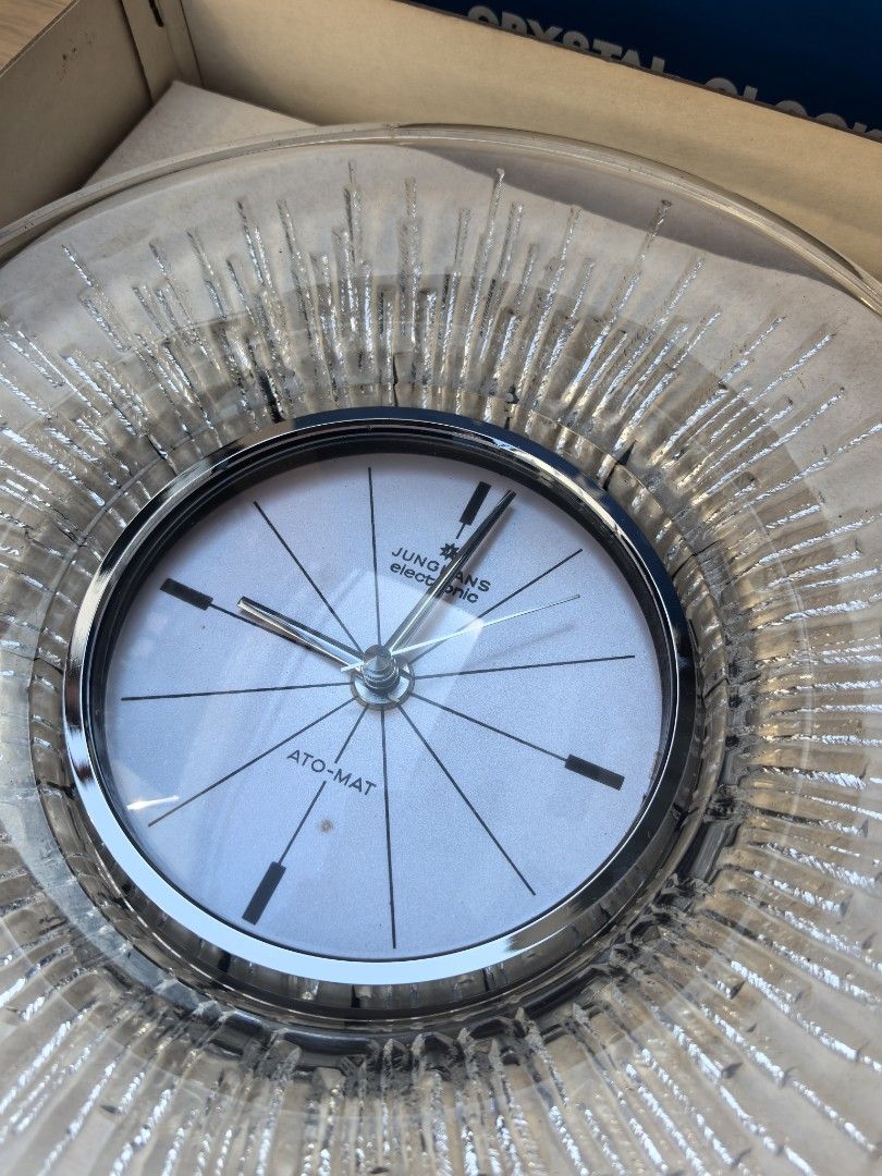 Vintage Junghans Ato-Mat Wall Clock (Category: Clocks) located in Quezon City. Submitted by vintagespektroom (Listing ID 1470420173, Image 3). Description: No.7499 "German Wall Clock: JUNGHANS" • Manufacturer: JUNGHANS (Junghans / Germany) • Material: Glass, etc. • Size: Width 280 / Depth 70 / Height 280 mm • Battery: 1x Type D battery Brand New Old stock with box In excellent condition Accurate time For inquiries, message or call me at 091715485
