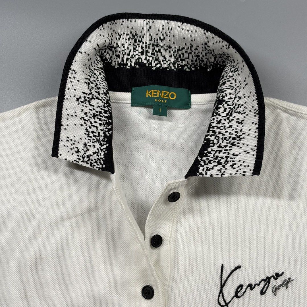 Vintage Kenzo Golf Poloshirt (Authentic) (Category: Luxury Apparel) located in Cavite. Submitted by onebeancent (Listing ID 1470457979, Image 3). Description: Size: S to M (Men) | Large (Women) Dimension: 19" Width | 24-25" Length Color: White Color Rate: 10/10 Issue: None Condition: Like new‼️ Price: 1,480php Additional Shipping Fee (J&T Small Pouch) 75php Luzon 100php visayas 120php mindanao.