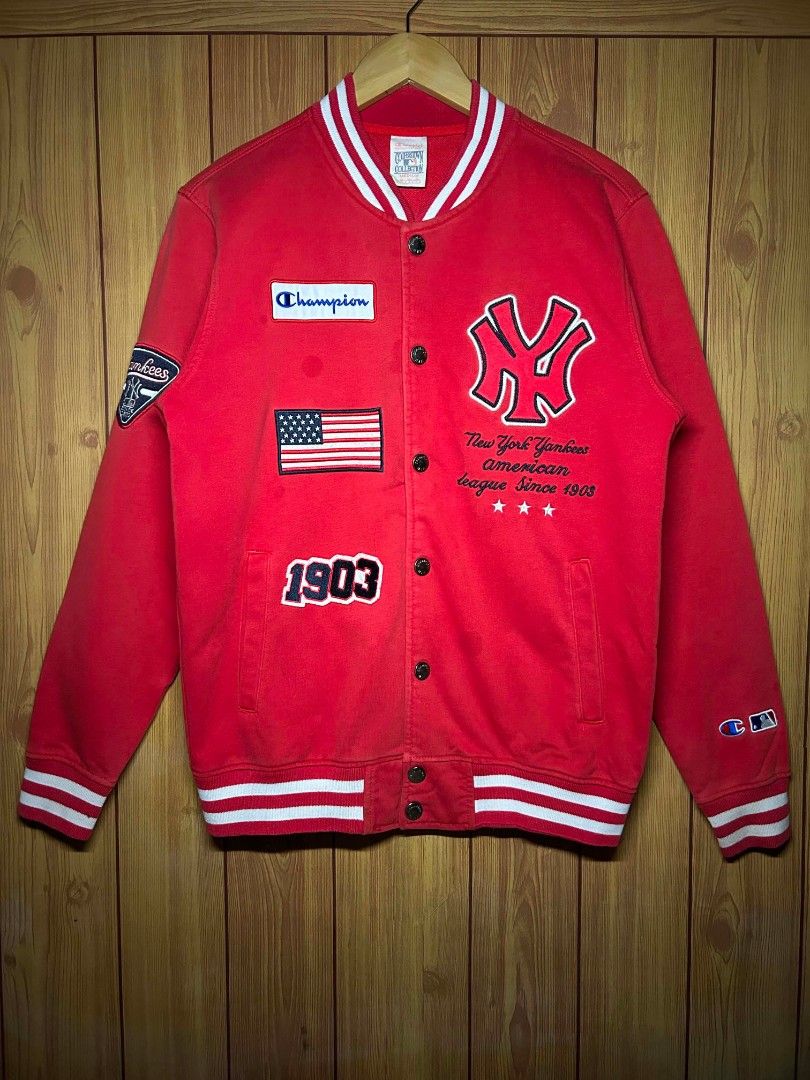 Vintage New York Varsity Jacket x Champion (Category: Coats, Jackets and Outerwear) located in Manila. Submitted by zerowastethriftco. (Listing ID 1470525104, Image 1). Description: -Late 1990's to the early 2000's (Y2K ERA) -Champion Authentic Athletic Apparel -Excellent Condition -Dimes L27xW21 -No Issue -DM for more info!!.