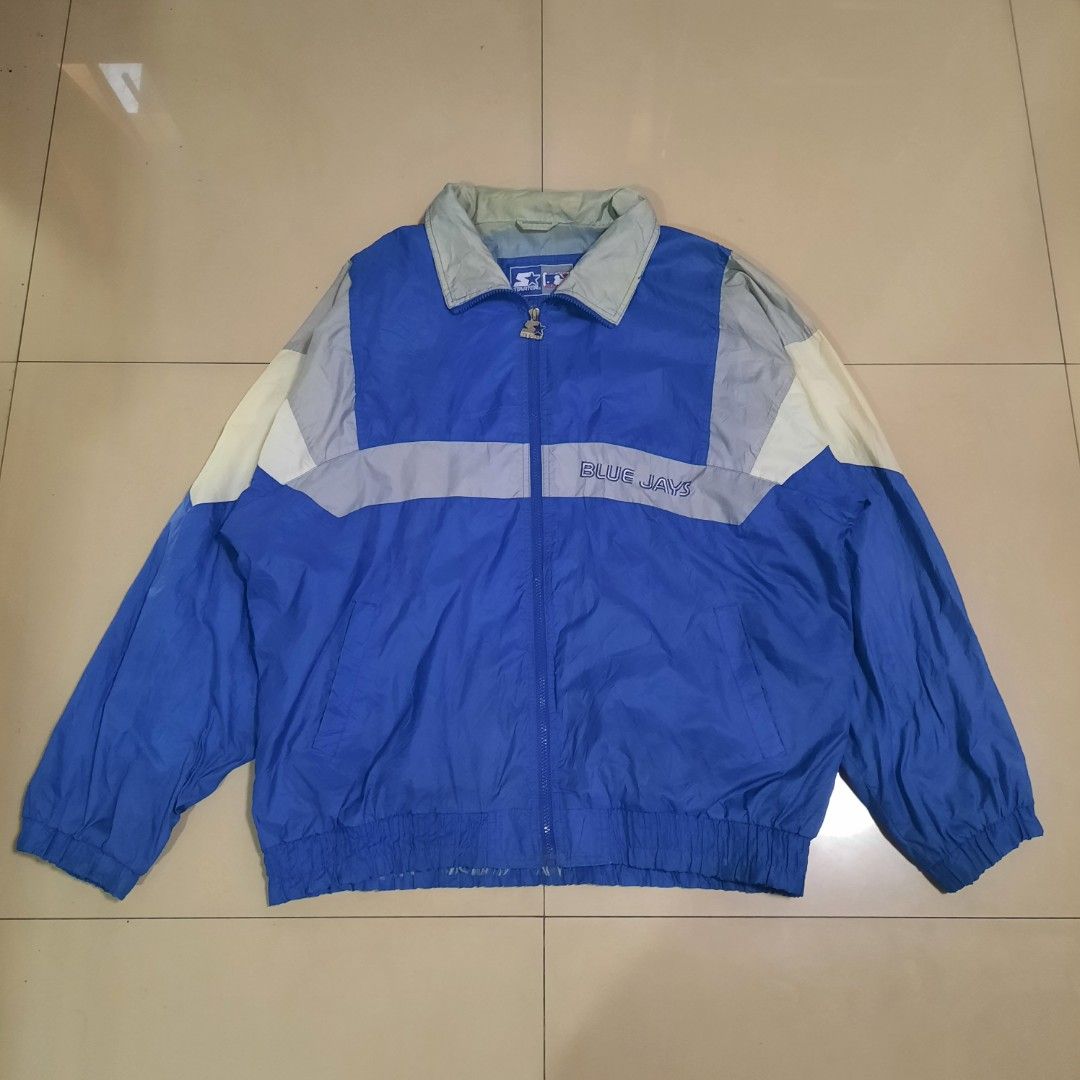 Vintage Starter Toronto Blue Jays Baseball Jacket (Category: Coats, Jackets and Outerwear) located in Cebu City. Submitted by archivalia.me (Listing ID 1470441805, Image 2). Description: Vintage Starter Toronto Blue Jays Baseball Jacket Size: XL Width 27 Length 30 Issue See On Pics Price dm + sf Loc: Cebu City.