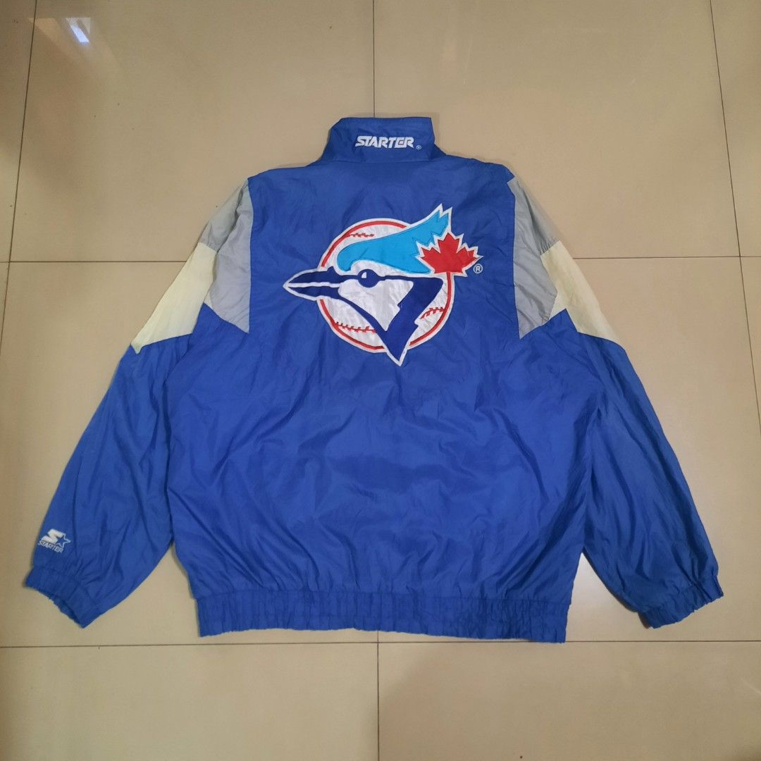 Vintage Starter Toronto Blue Jays Baseball Jacket (Category: Coats, Jackets and Outerwear) located in Cebu City. Submitted by archivalia.me (Listing ID 1470441805, Image 1). Description: Vintage Starter Toronto Blue Jays Baseball Jacket Size: XL Width 27 Length 30 Issue See On Pics Price dm + sf Loc: Cebu City.