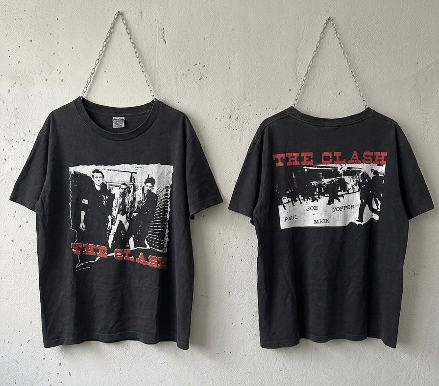 Vintage The Clash Tee (Category: Tshirts & Polo Shirts ) located in Manila. Submitted by got_loots (Listing ID 1470488233, Image 1). Description: WTS❗️❗️❗️ - Vintage The Clash Tee -SSTAW - Features graphic prints on front and back - Front print: Band members and band name in red - Back print: Band name and band member names - Dated 2004 - Includes Wall of Fame tag - Size: 21x28 ₱2,000 Only .