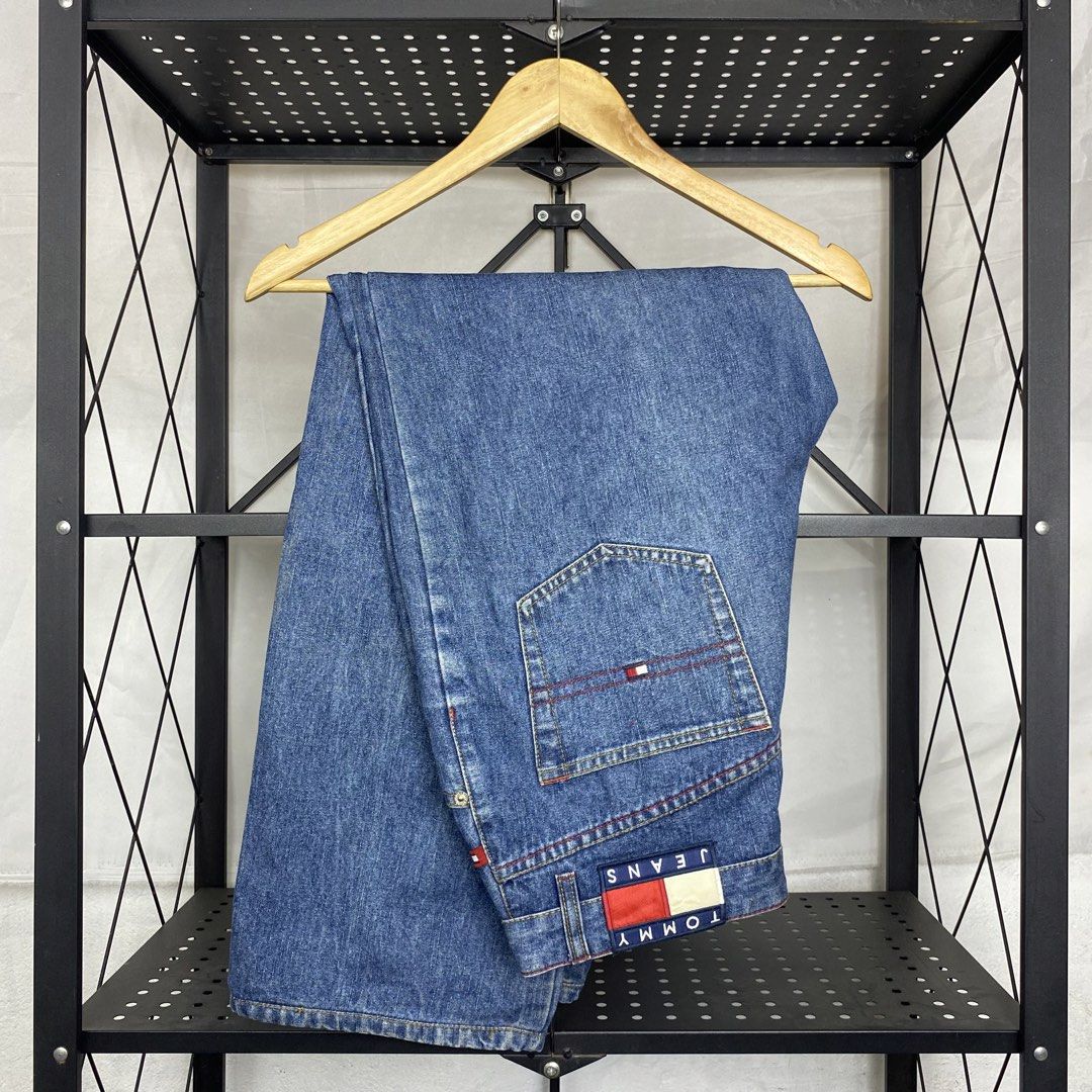 Vintage Tommy Hilfiger Jeans (Category: Jeans) located in Cebu City. Submitted by cebuvntgvibes (Listing ID 1470368663, Image 1). Description: 16W x 40L (size 32-34) Leg Opening: 9in . Deadstock condition. Loose fit. Embroidered details. No issue. . Mine ₱1,500+sf.