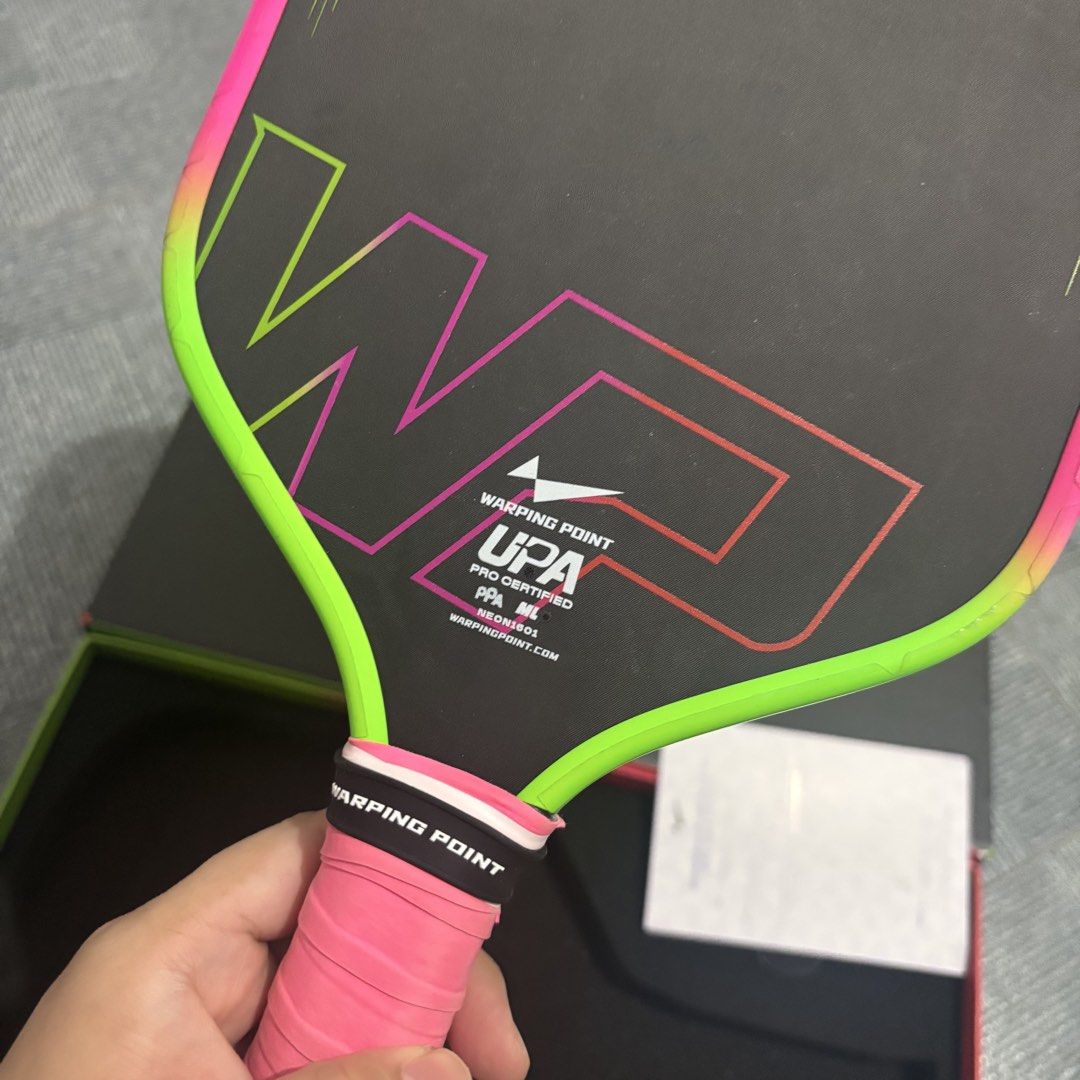 Warping Point Neon Gen 3 (Category: Racket and Ball Sports) located in Tagaytay City. Submitted by jvlbx (Listing ID 1470505434, Image 3). Description: Warping Point Neon Gen 3 4500 - 9.5/10 condition - with box, overgrip & edge guard rfs: di kami tugma ng laro 😆 MOP: gcash/maribank/bank transfer MOD: lalamove/LBC/J&T.