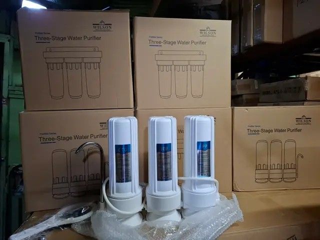 WATER PURIFIER READY TO USE (Category: Water Purifiers & Dispensers) located in Manila. Submitted by zhaeila23 (Listing ID 1470415372, Image 1). Description: Three Stage Water Purifier Onhand and Brandnew💯 *compressed activated water filter *front granular activated carbon filter *polypropylene melt blown filter element ₱1,700 only! ₱1,700 only! 📍Sanmiguel, Pasig Location.