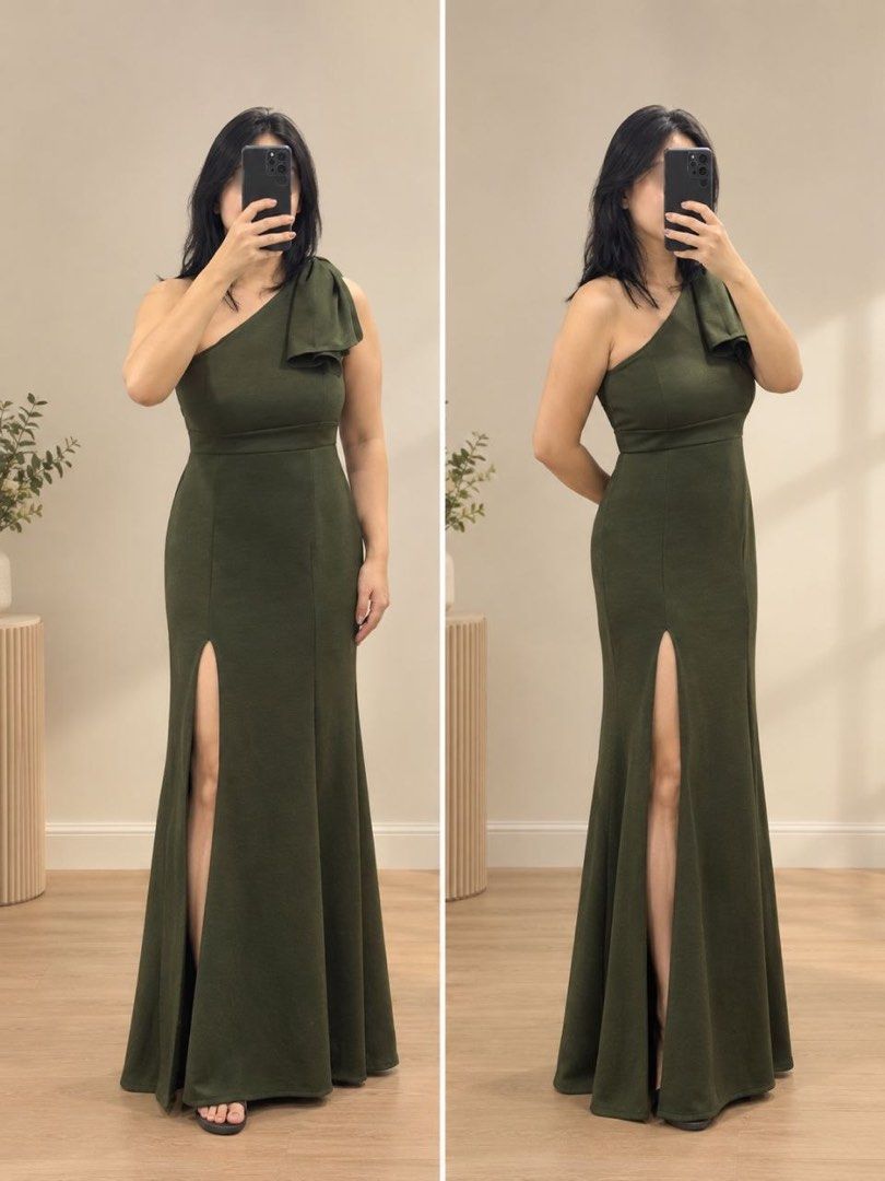 Wedding Guest Gown (Category: Evening dresses & gowns) located in Manila. Submitted by shopandship_ (Listing ID 1470431704, Image 1). Description: Made with premium, high-quality neoprene spandex fabric, it offers a structured yet incredibly comfortable fit that hugs your shape beautifully and stretches effortlessly. Perfect for: weddings, proms, or bridesmaid duties. Free size Waist (in): 28-36 Bust (in): 30-38 Length (wait-floor) (in): 40.