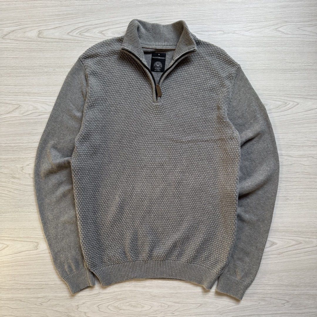 Westbury Quarterzip Knit Sweater (Category: Coats, Jackets and Outerwear) located in Zamboanga. Submitted by rustic.rev (Listing ID 1470466325, Image 1). Description: Westbury Quarterzip Knit Sweater In excellent condition, Made in Italy Tagged: M Actual Measurements: Pit to pit: 22” Length: 29” Shoulders: 19” Sleeves length: 28.5”.