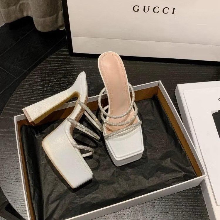 White Platform heels sandals (Category: Sandals) located in Cavite. Submitted by wishie_collects (Listing ID 1470543905, Image 1). Description: Size 38-38.5 keri sa wide feet.