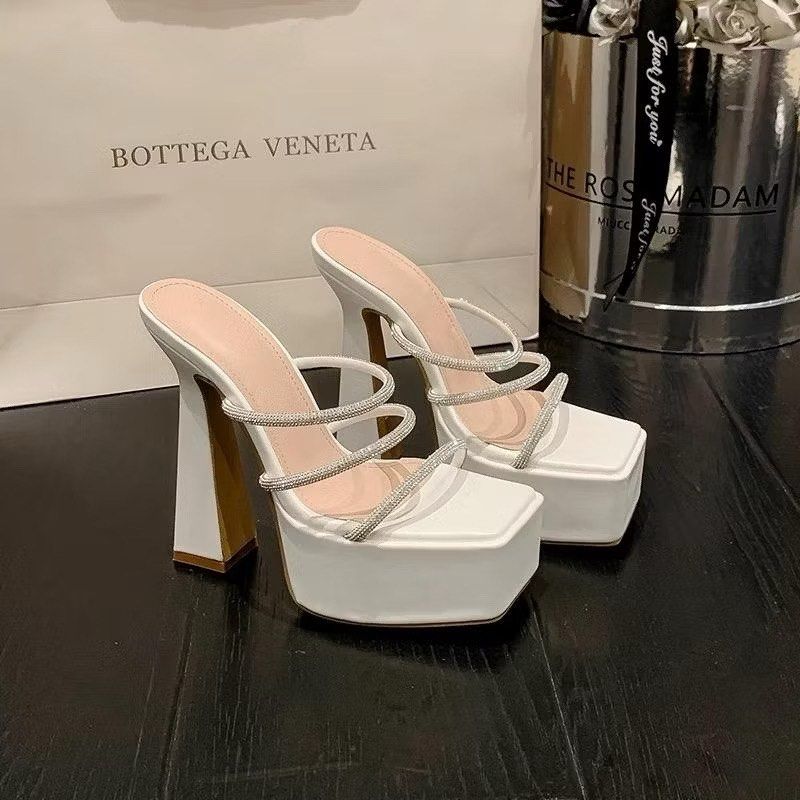 White Platform heels sandals (Category: Sandals) located in Cavite. Submitted by wishie_collects (Listing ID 1470543905, Image 2). Description: Size 38-38.5 keri sa wide feet.